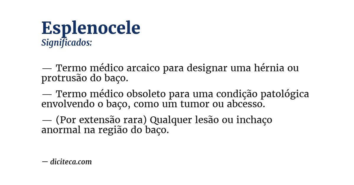 Significado de esplenocele