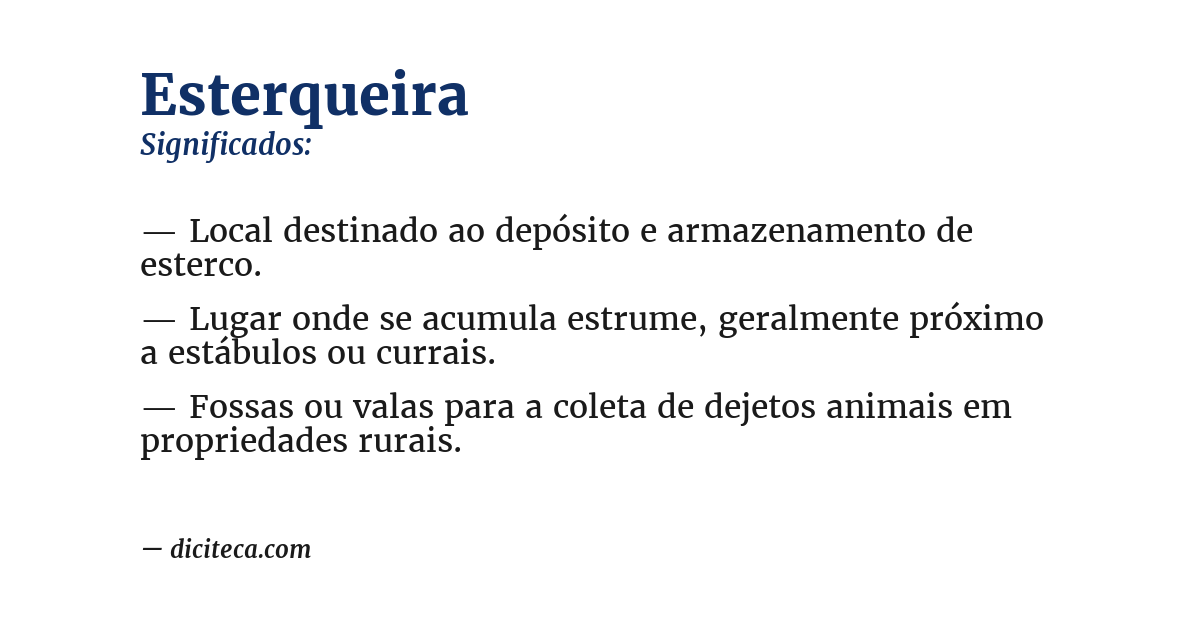 Significado de esterqueira