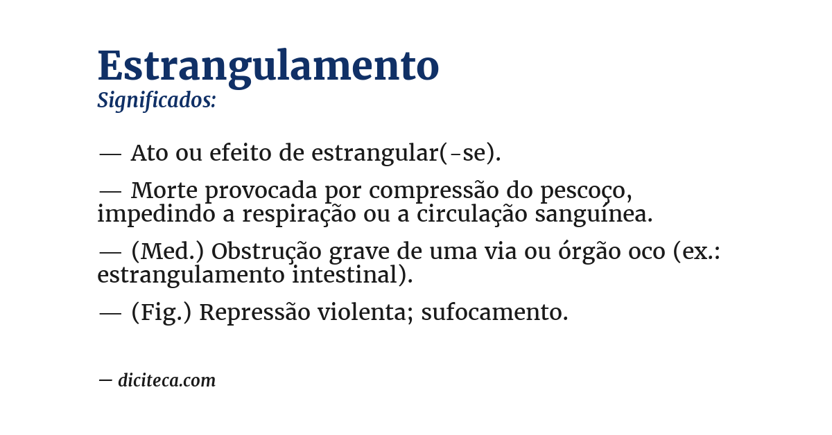 Significado de estrangulamento