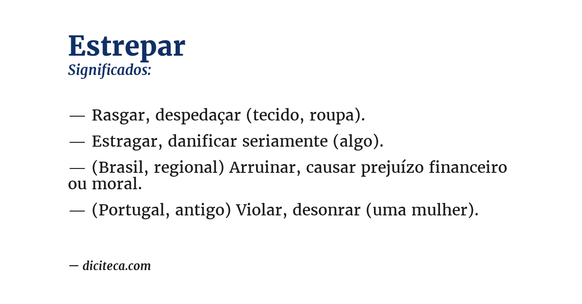 Significado de estrepar