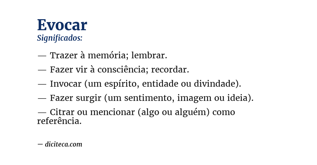 Significado de evocar