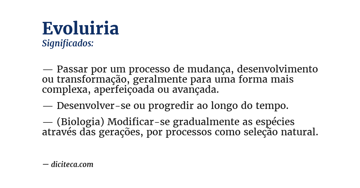 Significado de evoluiria