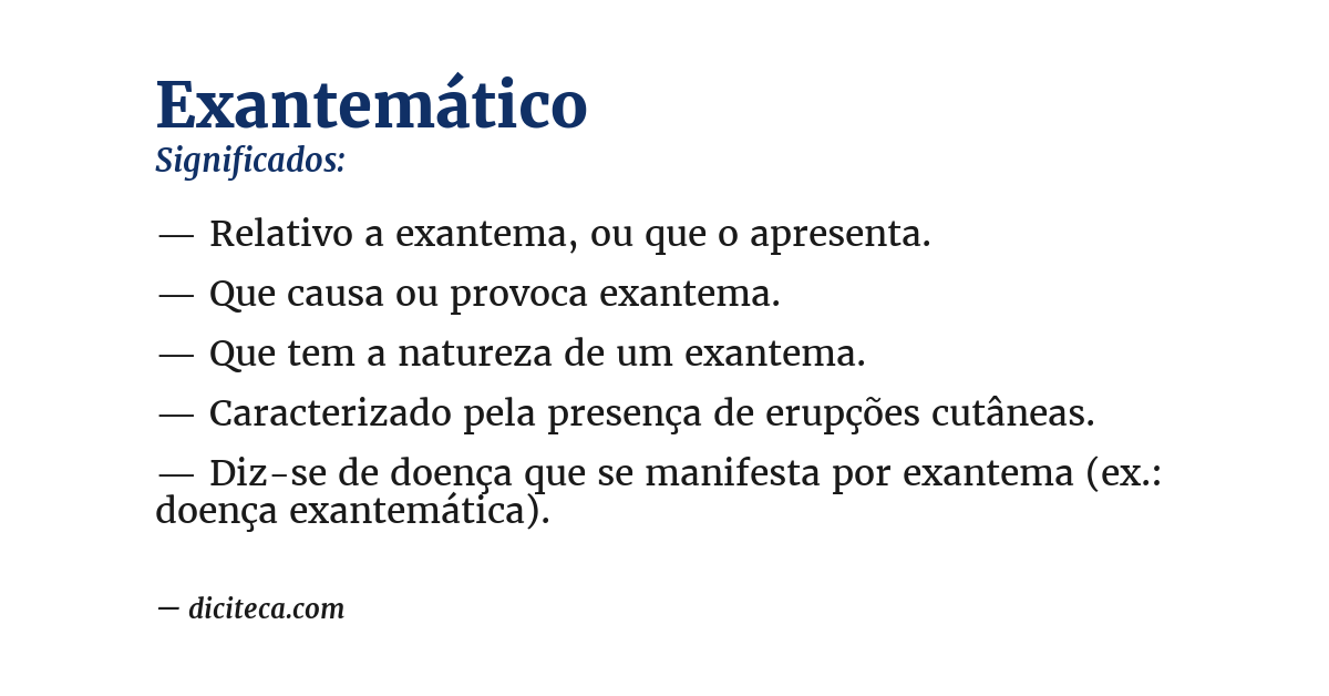 Significado de exantemático