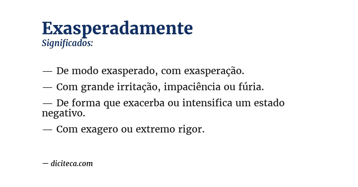Significado de exasperadamente