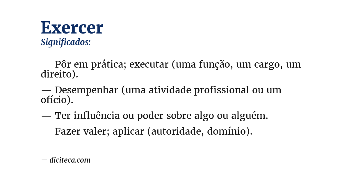 Significado de exercer