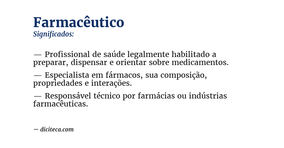 Significado de farmacêutico