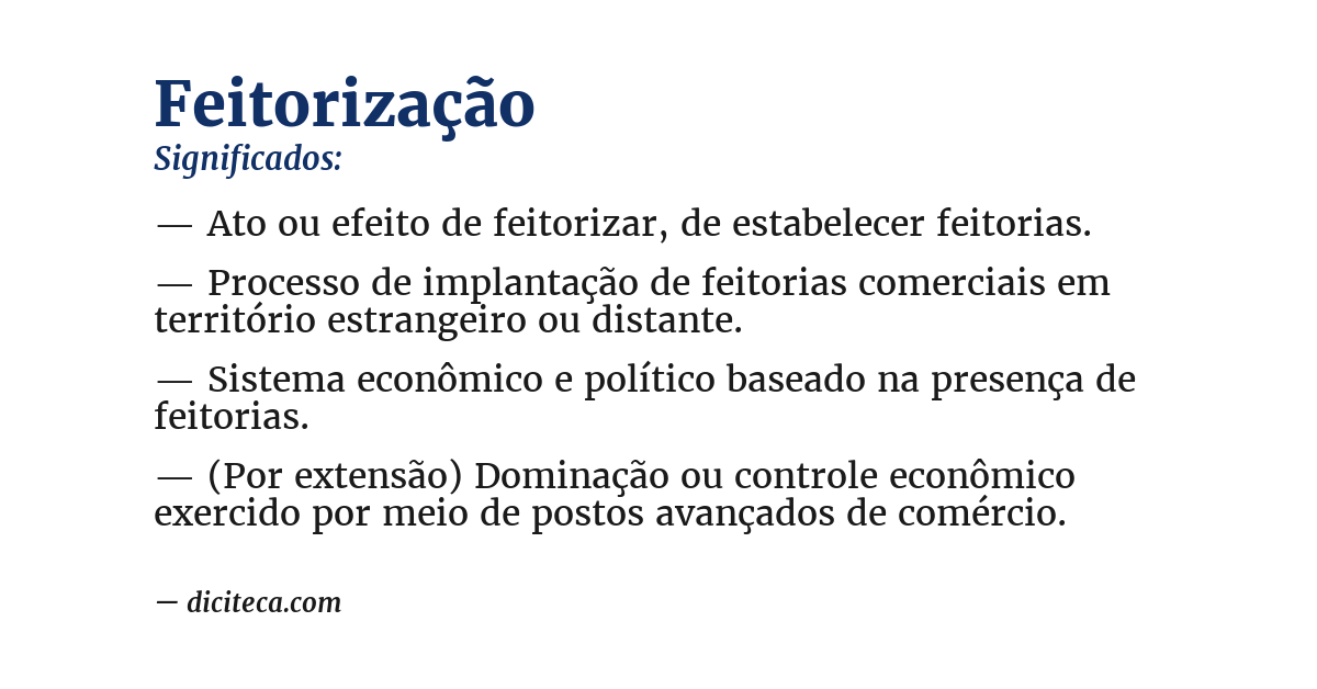 Significado de feitorização