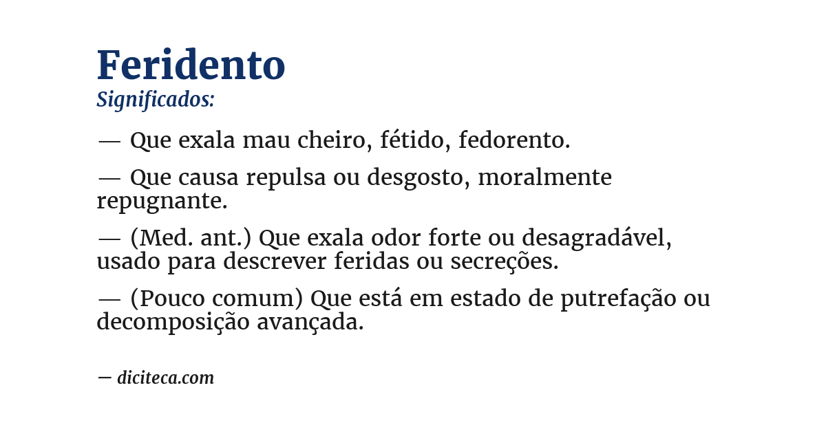 Significado de feridento
