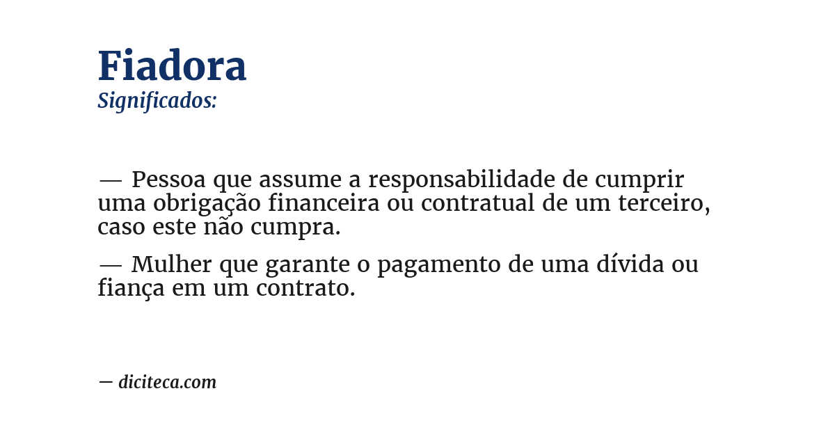 Significado de fiadora