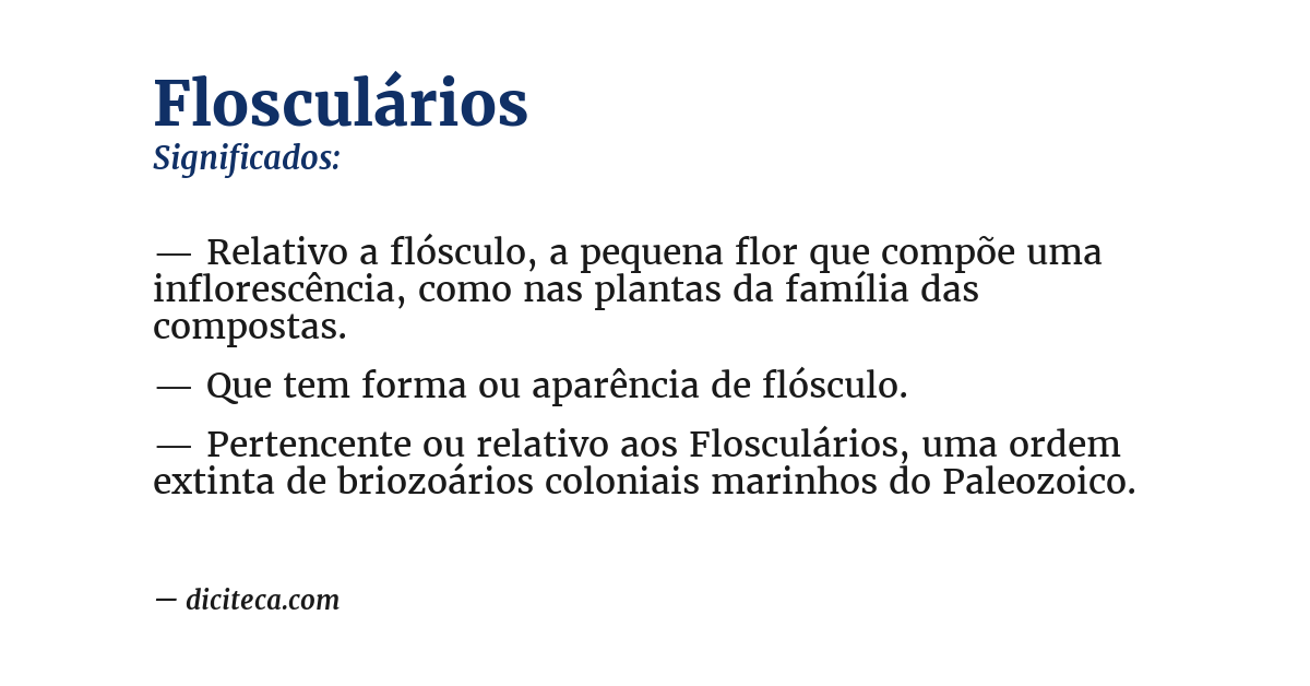 Significado de flosculários