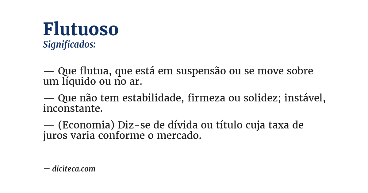 Significado de flutuoso