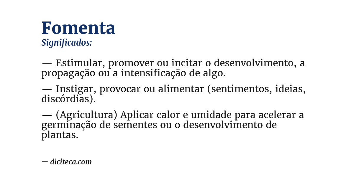 Significado de fomenta