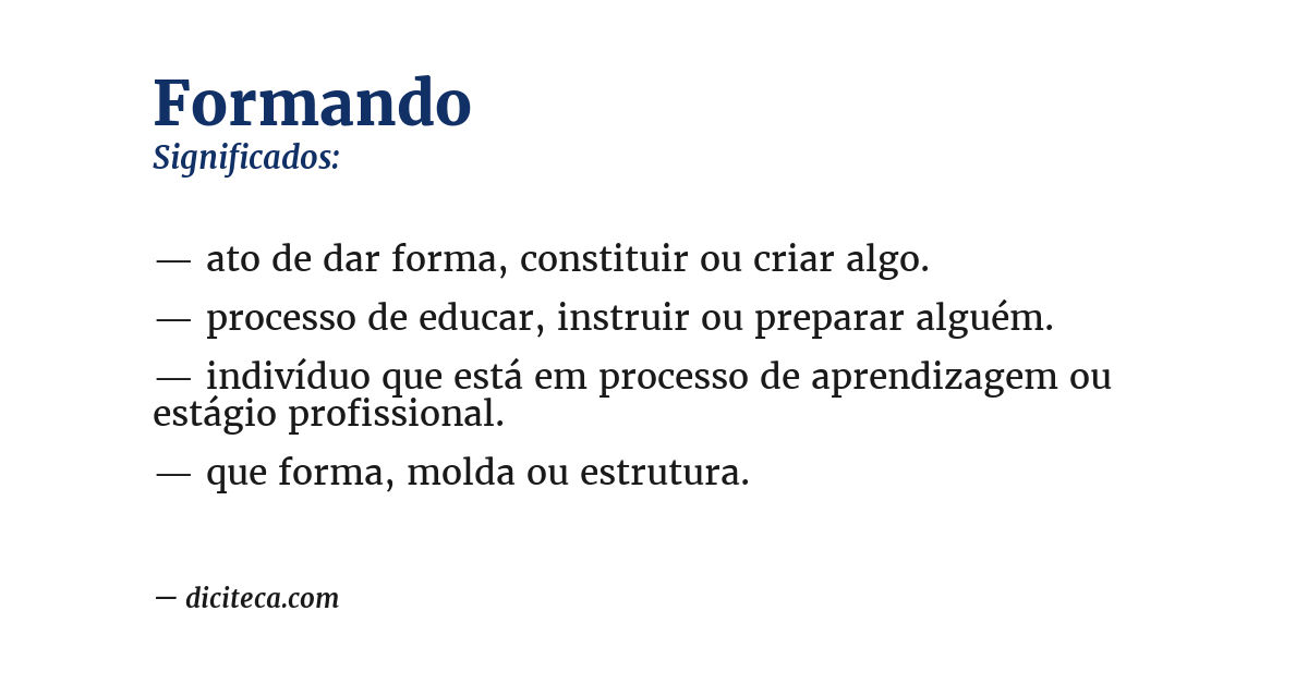 Significado de formando