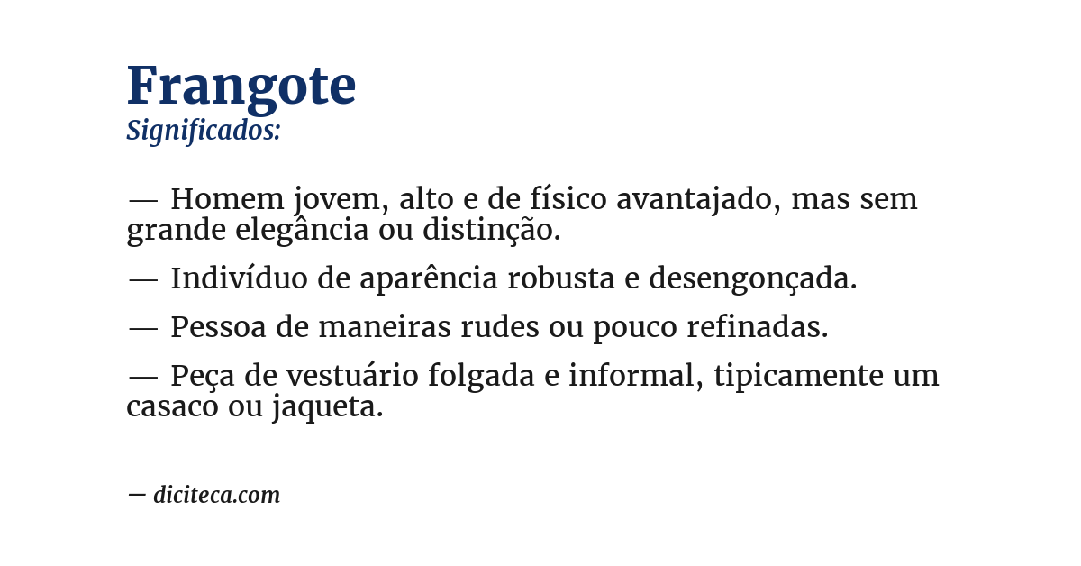 Significado de frangote