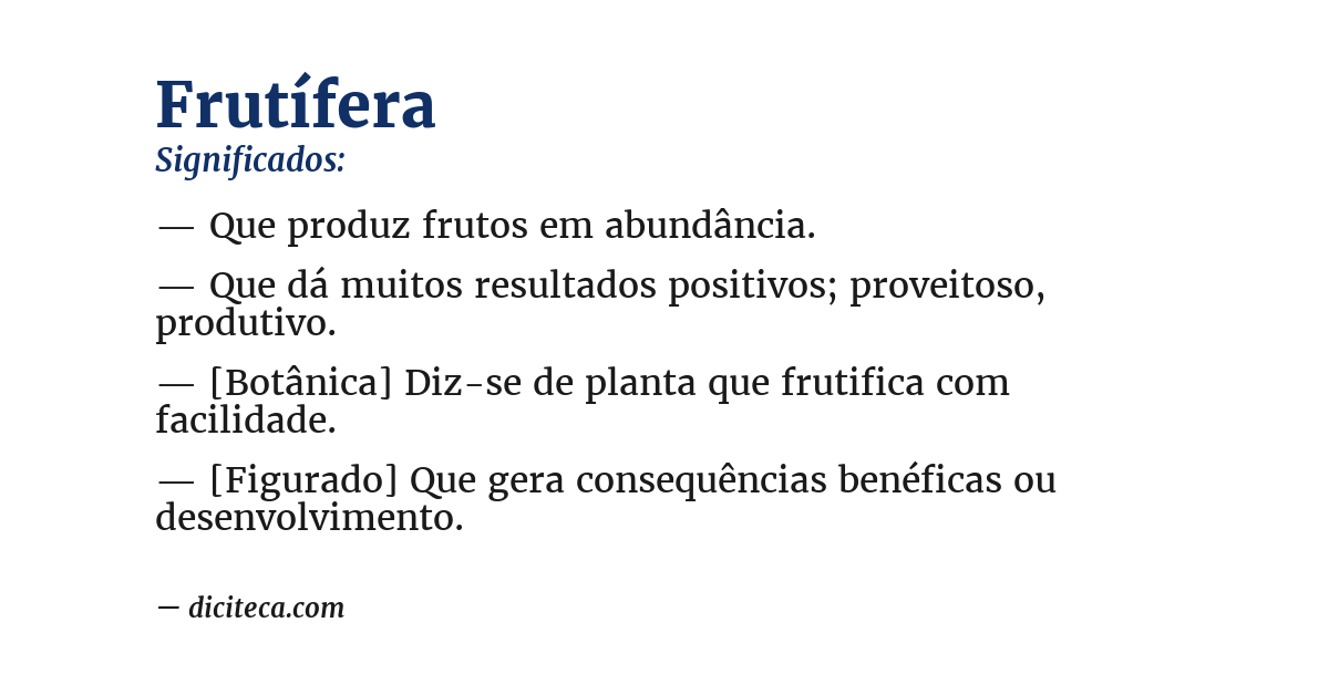 Significado de frutífera