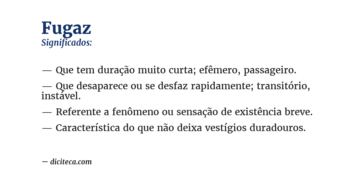 Significado de fugaz