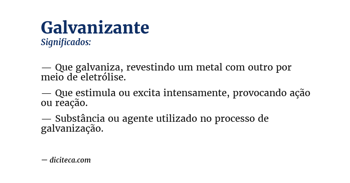 Significado de galvanizante