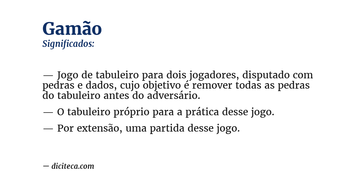 Significado de gamão