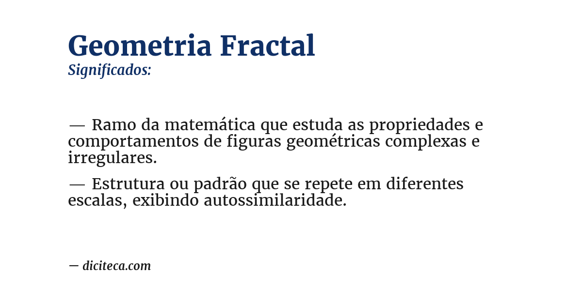 Significado de geometria fractal