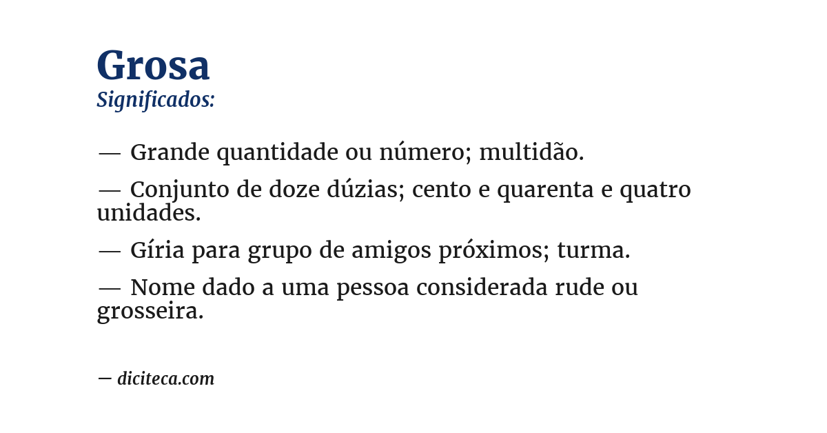 Significado de grosa