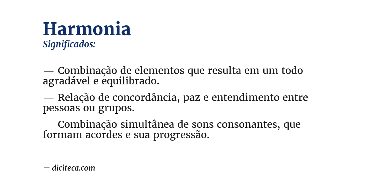Significado de harmonia
