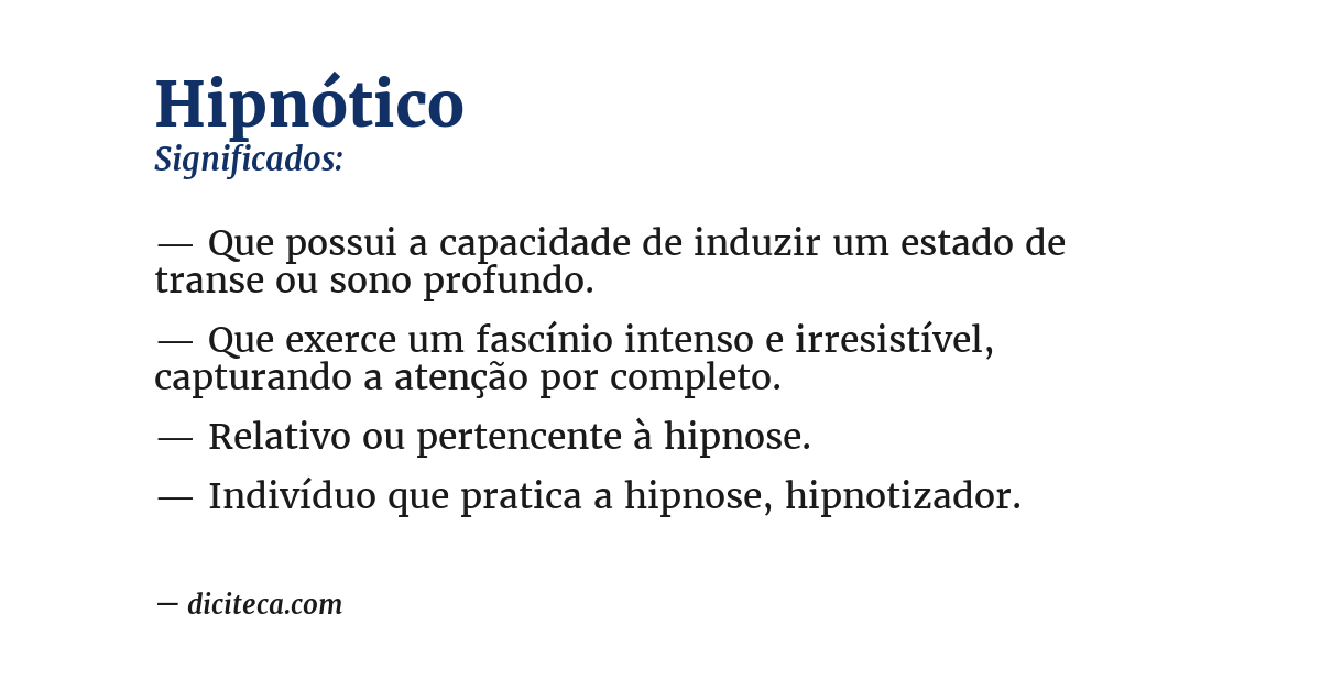 Significado de hipnótico