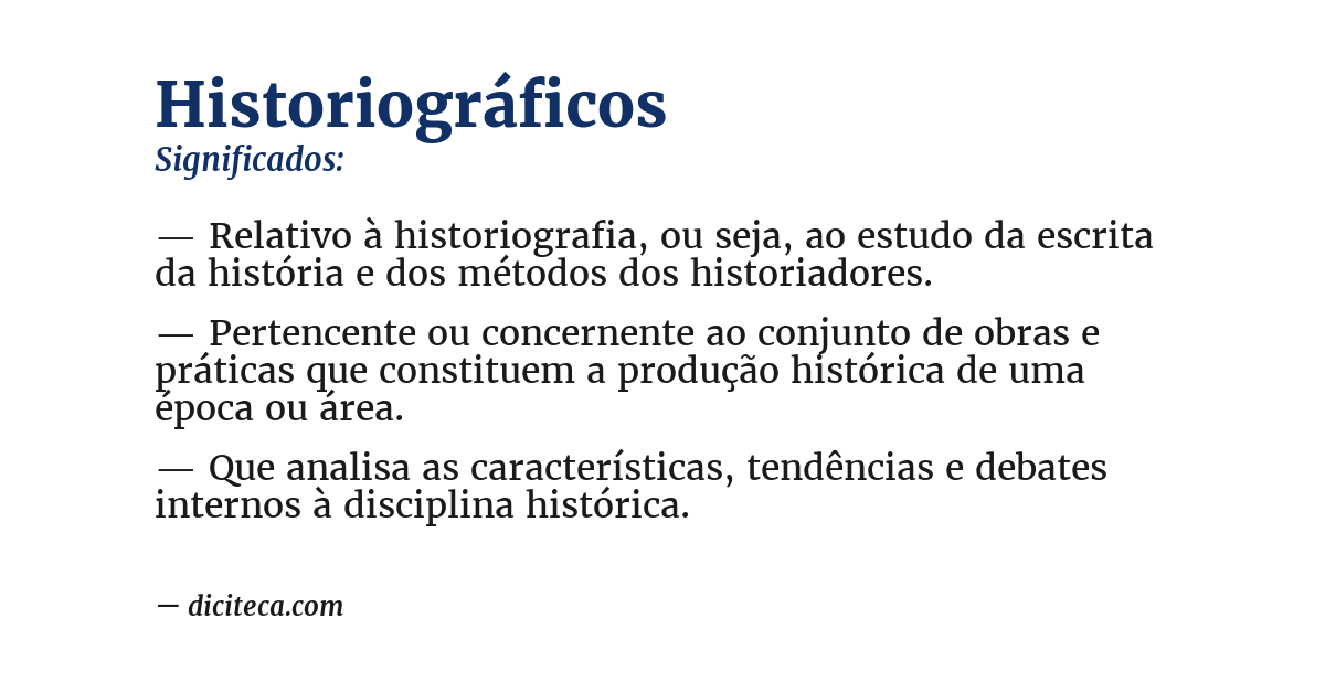 Significado de historiográficos