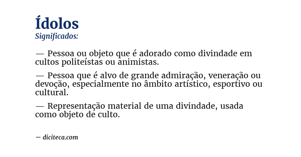 Significado de ídolos