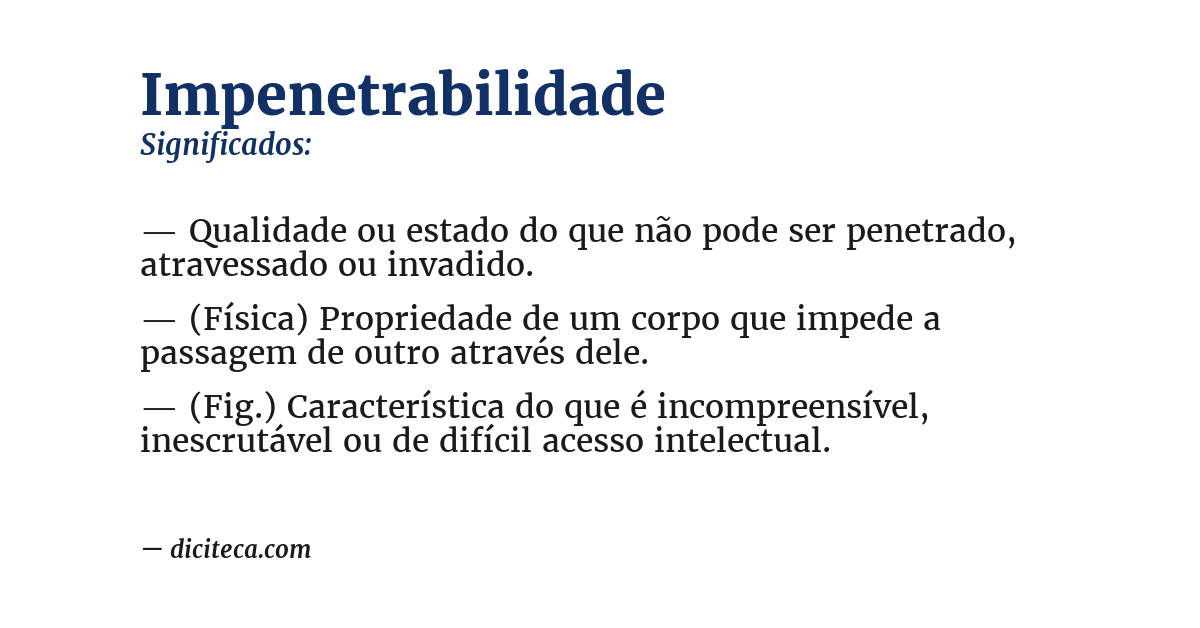 Significado de impenetrabilidade