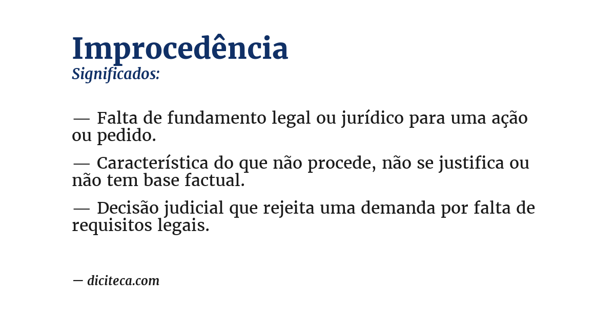 Significado de improcedência