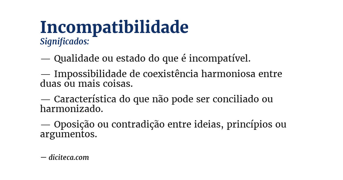 Significado de incompatibilidade