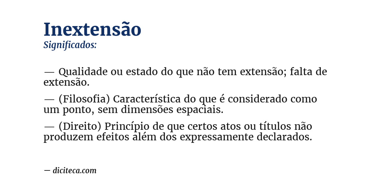 Significado de inextensão