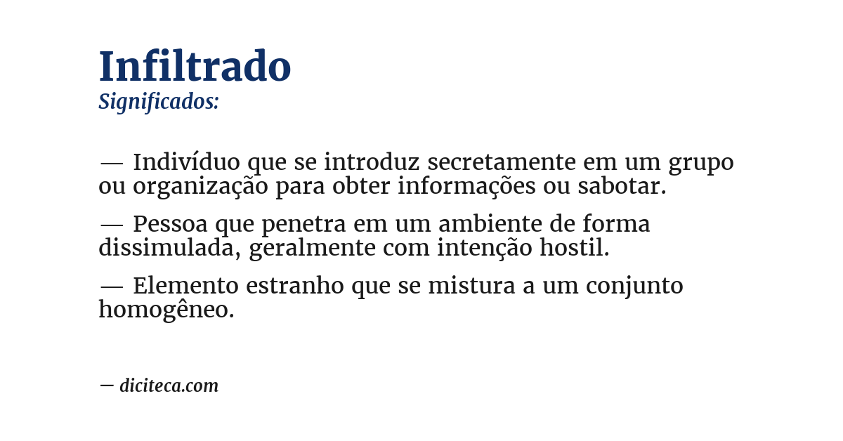 Significado de infiltrado