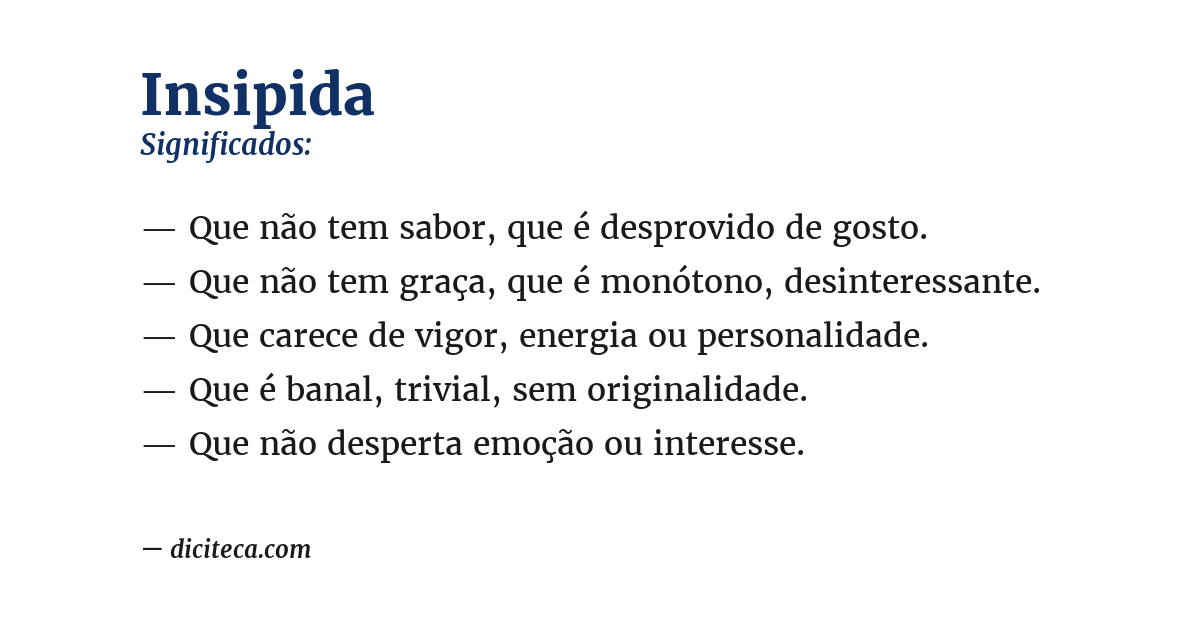 Significado de insipida