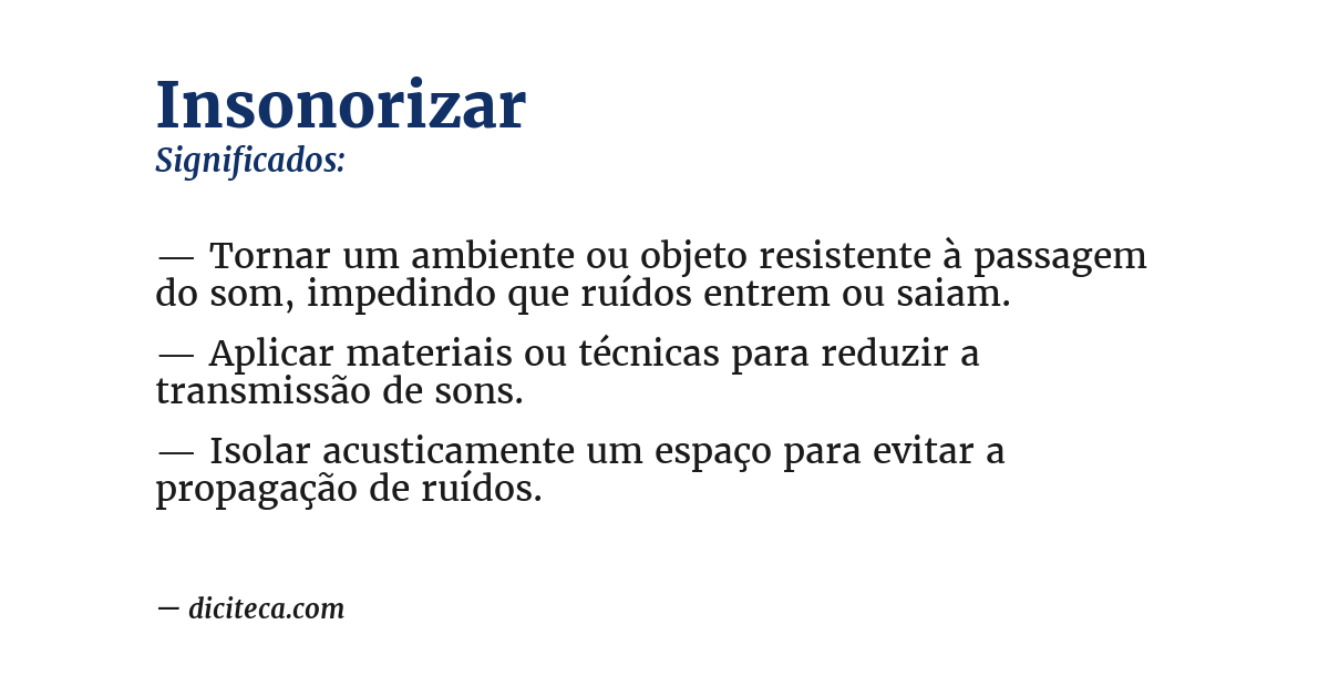 Significado de insonorizar