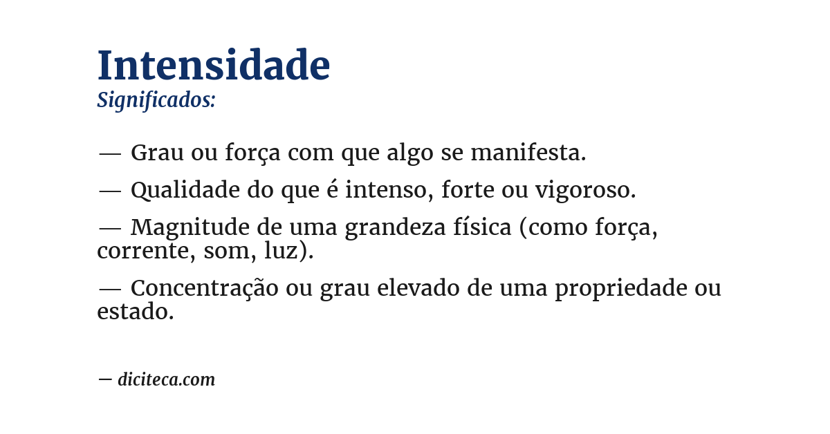 Significado de intensidade