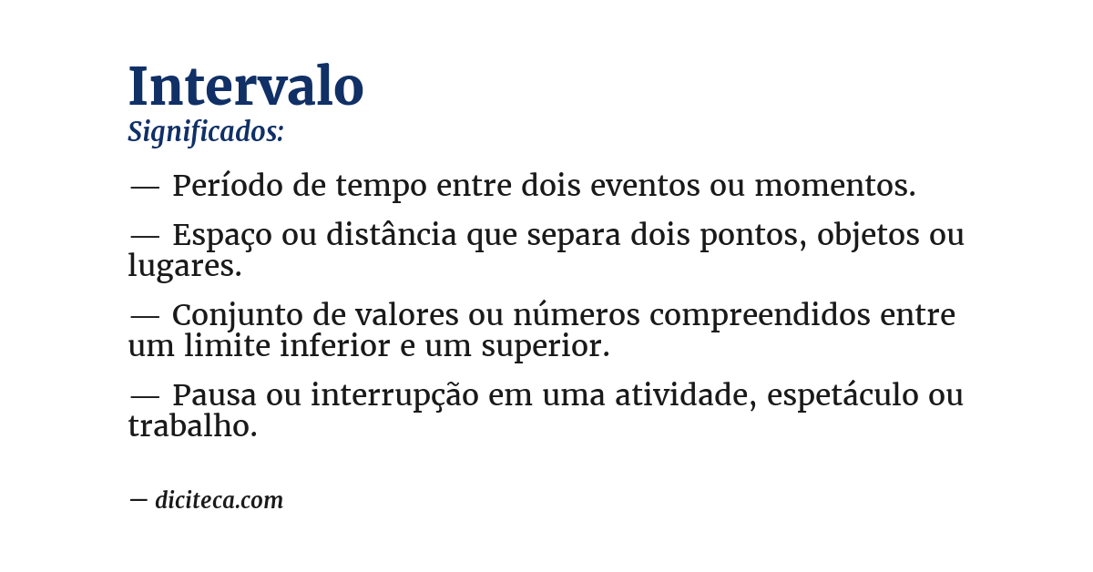 Significado de intervalo