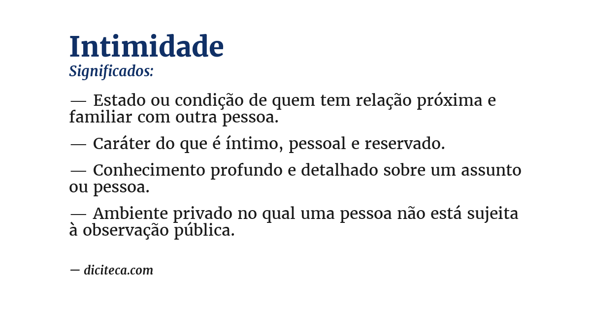 Significado de intimidade