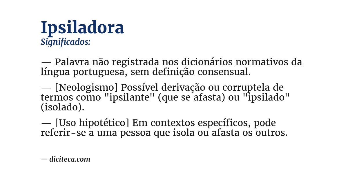 Significado de ipsiladora
