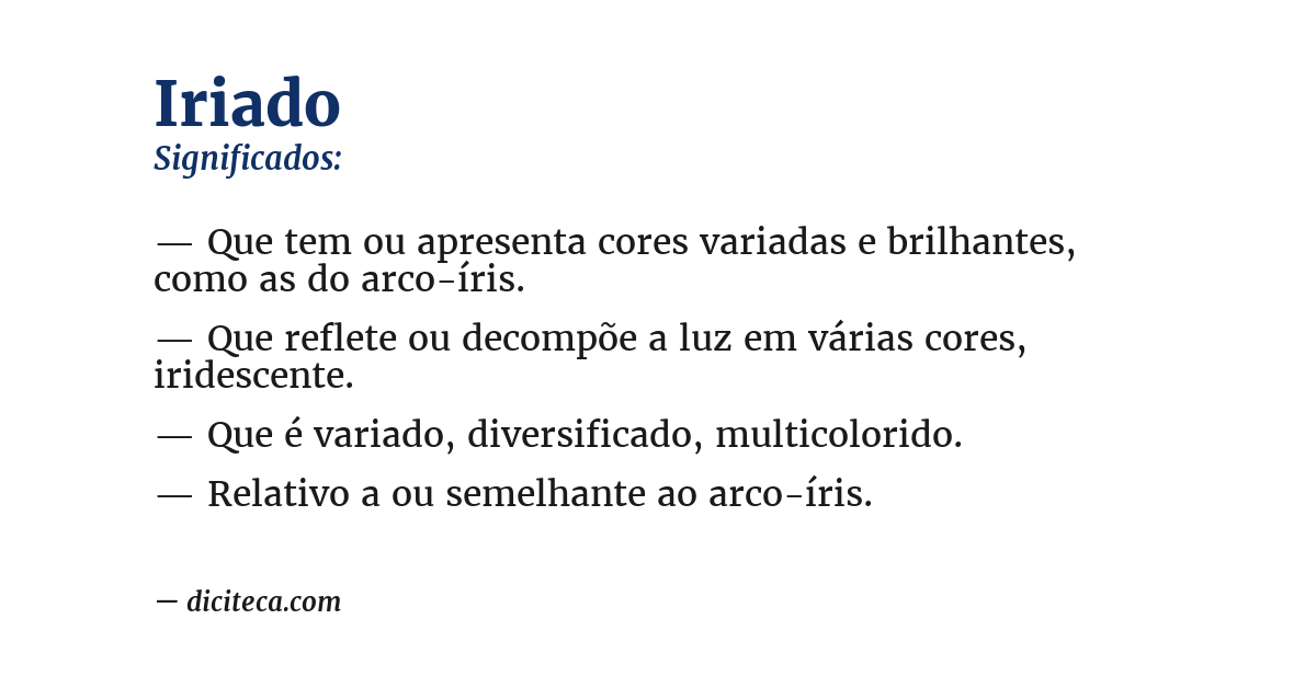 Significado de iriado