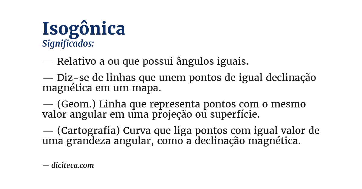 Significado de isogônica