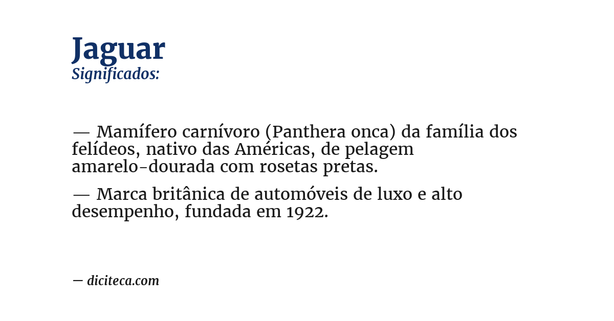 Significado de jaguar