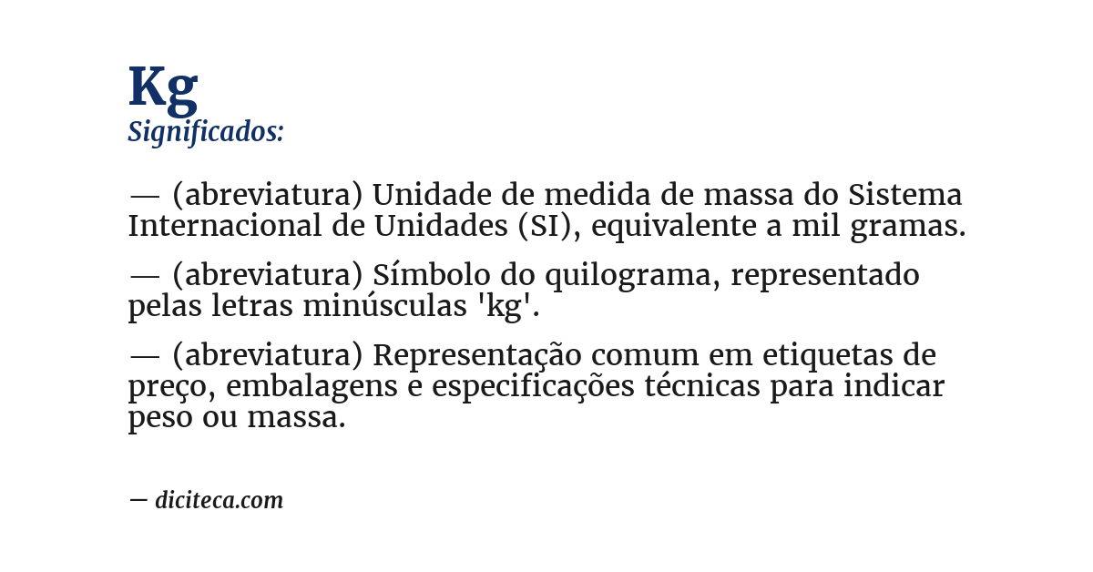 Significado de kg