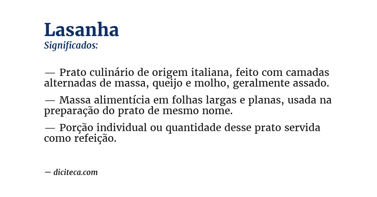 Significado de lasanha