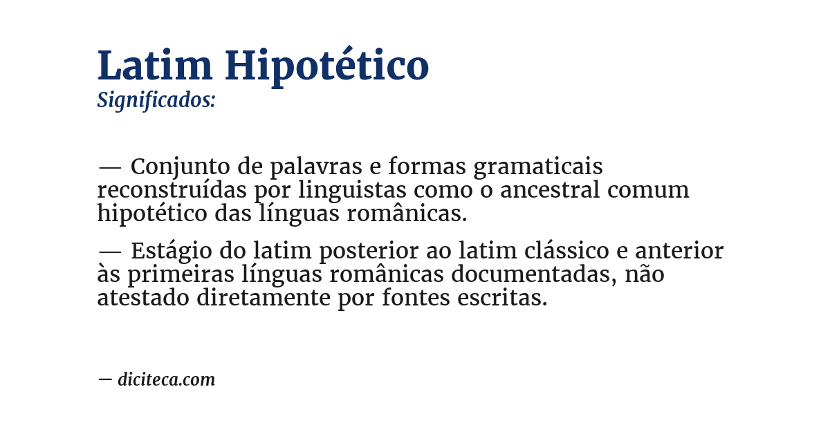 Significado de latim hipotético