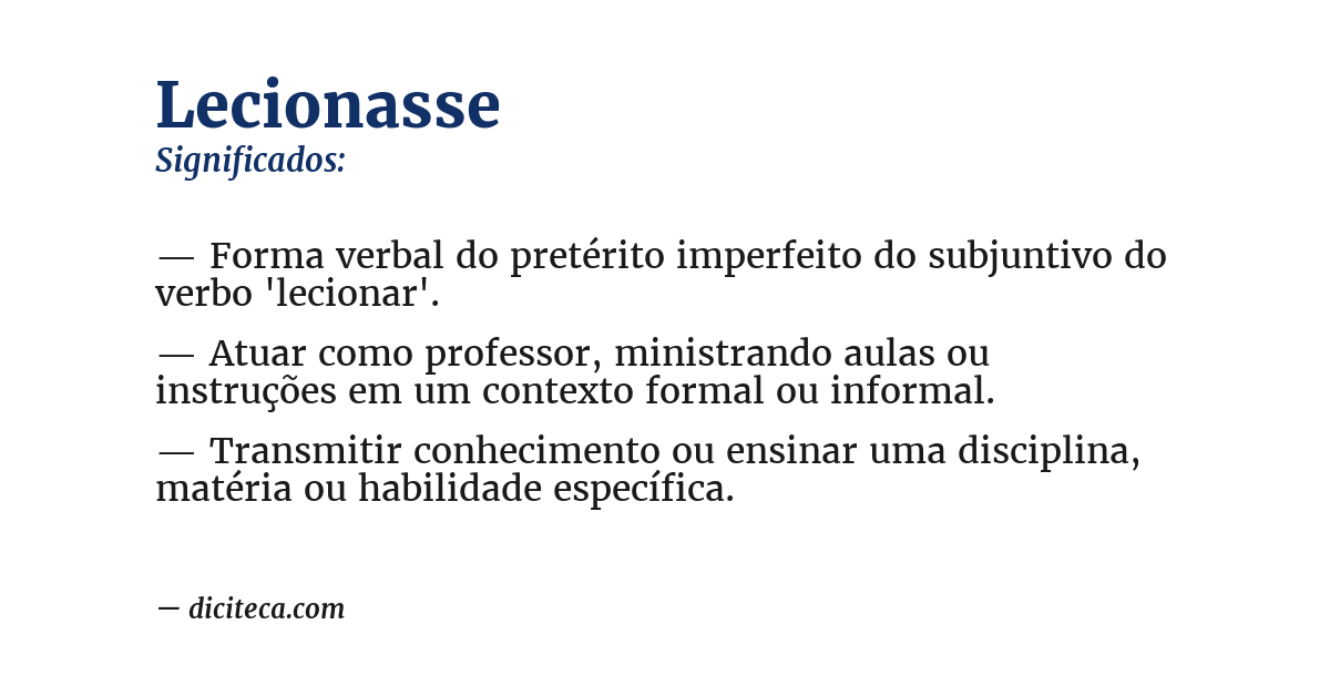 Significado de lecionasse