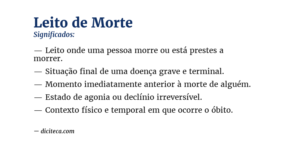 Significado de leito de morte