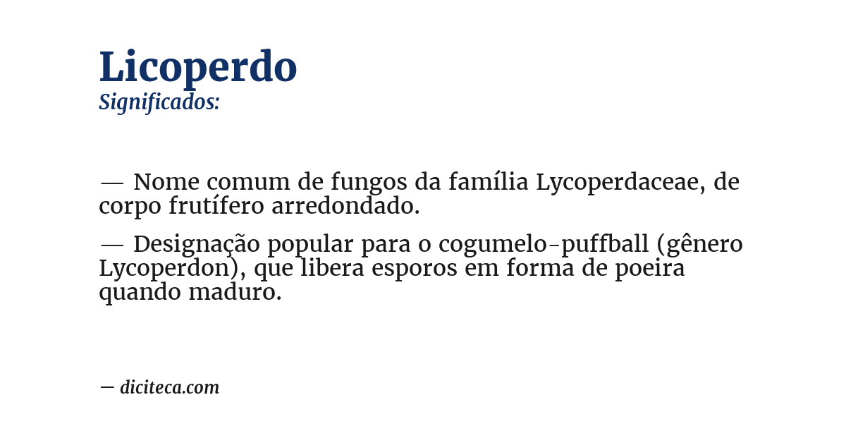 Significado de licoperdo