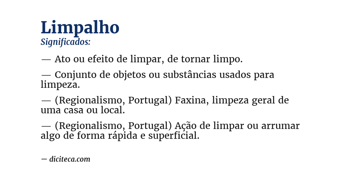 Significado de limpalho