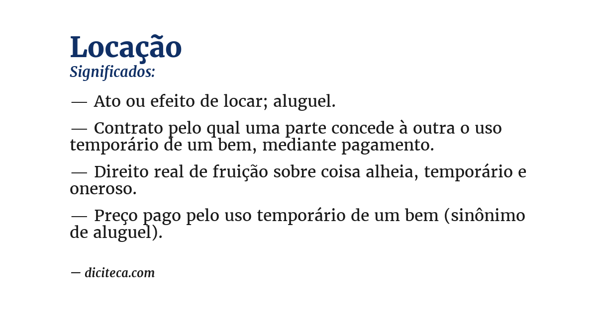 Significado de locação